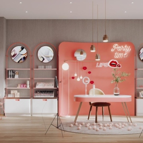 现代化妆品店直播间3D模型下载